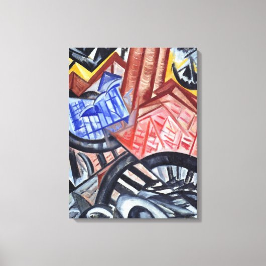 De fabriek en de brug canvas afdruk (Voorkant)