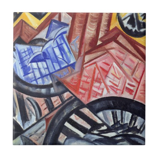 De fabriek en de brug tegeltje (Voorkant)