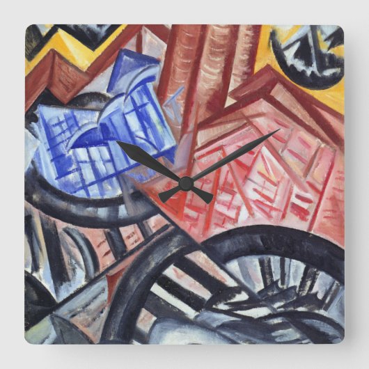 De fabriek en de brug vierkante klok (Voorkant)