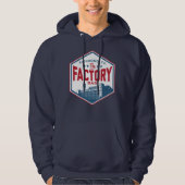 De fabrieksbalk kleurschild hoodie (Voorkant)