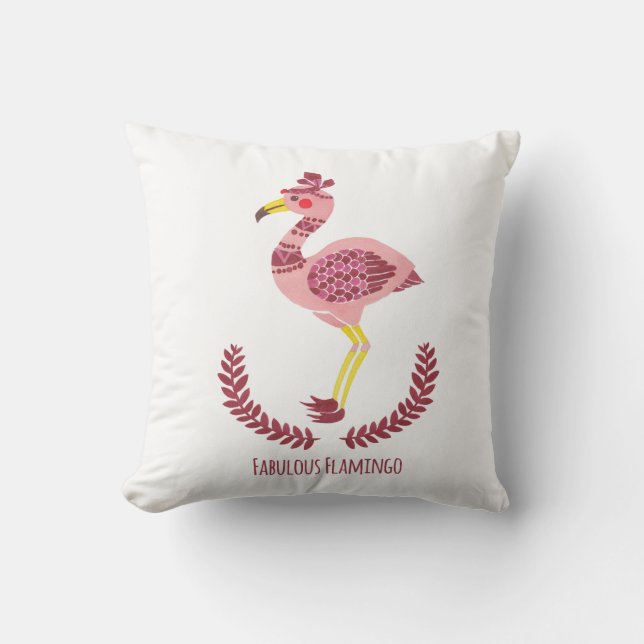 De Fabulous Flamingo Kussen (Voorkant)