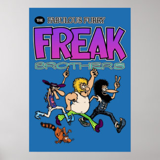 De Fabulous Furry Freak Brothers Sticker Mask Poster
