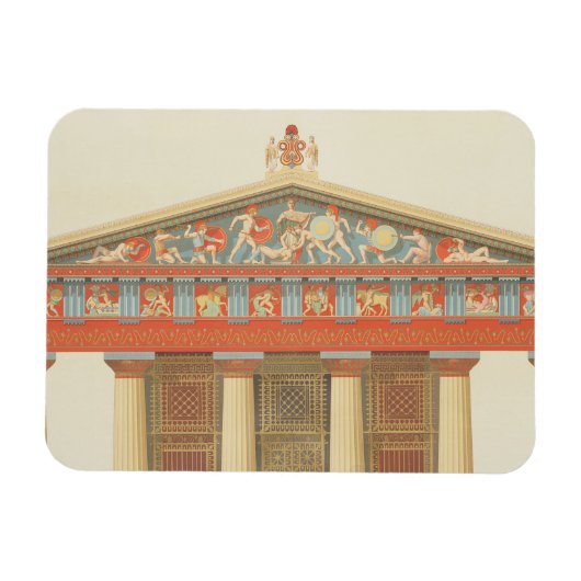 De façade van de tempel van Jupiter in Aegina (323 Magneet (Horizontaal)