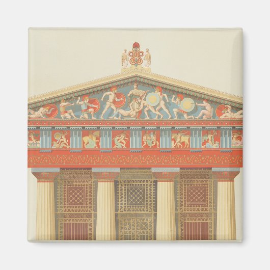 De façade van de tempel van Jupiter in Aegina (323 Magneet (Voorkant)