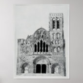 De façade van La Madeleine de Vezelay Poster (Voorkant)