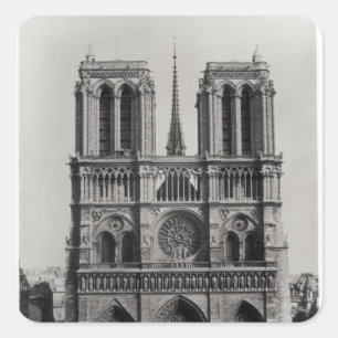De façade van Notre-Dame, Parijs, eind 19e eeuw Vierkante Sticker