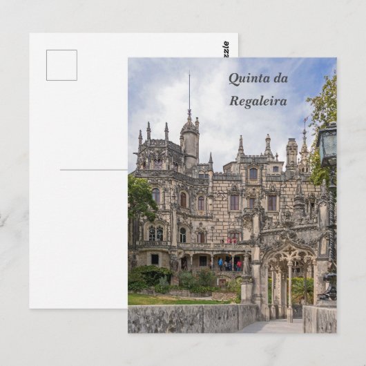 De façade van Quinta da Regaleira. Briefkaart (Voorkant / Achterkant)
