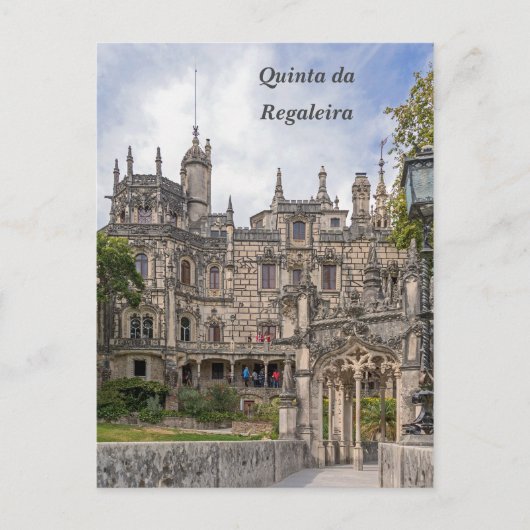 De façade van Quinta da Regaleira. Briefkaart (Voorkant)