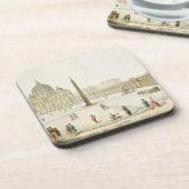 De façade van St. Peter in Rome met de Piazza in f Drankjes Onderzetter (Linkerzijde)