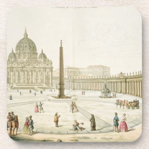 De façade van St. Peter in Rome met de Piazza in f Drankjes Onderzetter