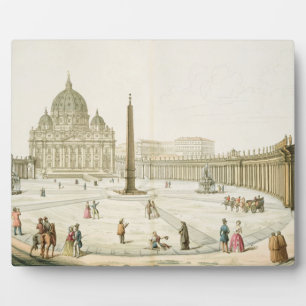 De façade van St. Peter in Rome met de Piazza in f Fotoplaat