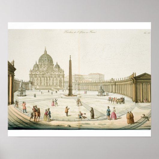 De façade van St. Peter in Rome met de Piazza in f Poster (Voorkant)