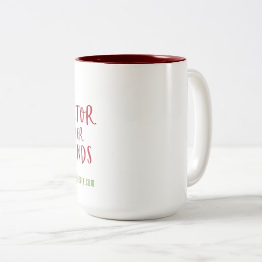 De factor eindigt nooit Mok (Voorkant rechts)