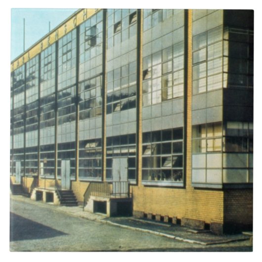 De Fagus Shoe Factory, ontworpen door Walter Gropi Tegeltje (Voorkant)
