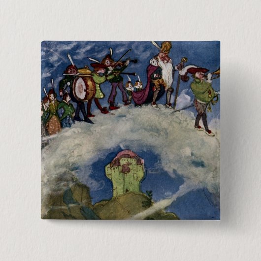 De Fairies-Button Vierkante Button 5,1 Cm (Voorkant)