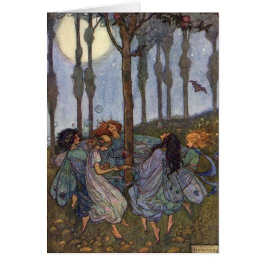  - de fairies dans rond een boom, (Voorkant)