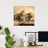 De fairies hebben hun tieten met de vogels poster (Thuiskantoor)