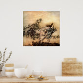 De fairies hebben hun tieten met de vogels poster (Keuken)