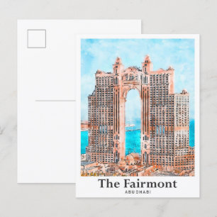 De Fairmont Abu Dhabi Waterverf Sketch Briefkaart