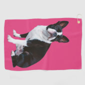 De Fairway Pup Boston Terrier Golf Handdoek (Horizontaal)