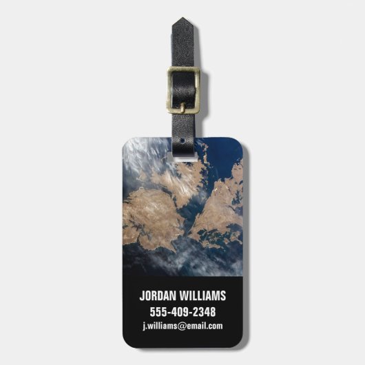 De Falklandeilanden (Islas Malvinas). Bagagelabel (Voorkant verticaal)