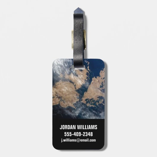 De Falklandeilanden (Islas Malvinas). Bagagelabel (Achterkant verticaal)