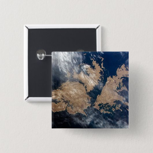 De Falklandeilanden (Islas Malvinas). Vierkante Button 5,1 Cm (Voorkant /achterkant)