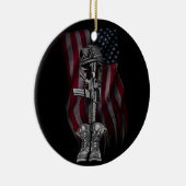 De Fallen Soldier-kerstversiering Keramisch Ornament (Rechts)