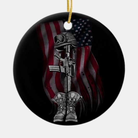 De Fallen Soldier-kerstversiering Keramisch Ornament (Voorkant)