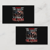 De Fallen Veteran Thereed Militaire Steun M Visitekaartje (Voorkant / Achterkant)