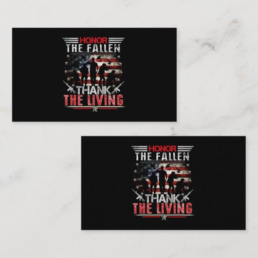 De Fallen Veteran Thereed Militaire Steun M Visitekaartje (Voorkant / Achterkant)
