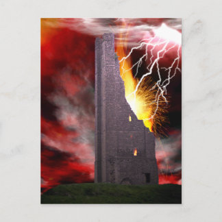 De Falling Tower Tarot Card Art Briefkaart