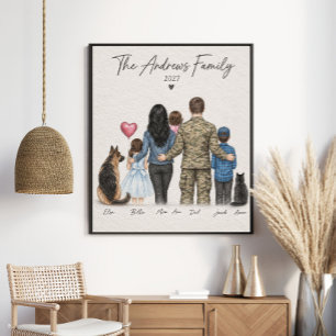 De familie Andrews 2027 Gepersonaliseerd Militaire Poster