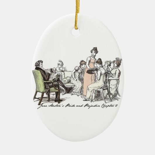 De familie Bennet - Jane Austen Pride & Prejudice Keramisch Ornament (Voorkant)