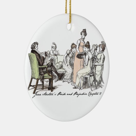 De familie Bennet - Jane Austen Pride & Prejudice Keramisch Ornament (Rechts)