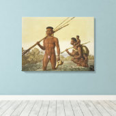 De familie Botocudos uit Le Cos, Rio Grande, Brazi Canvas Afdruk (Insitu (Houten vloer))