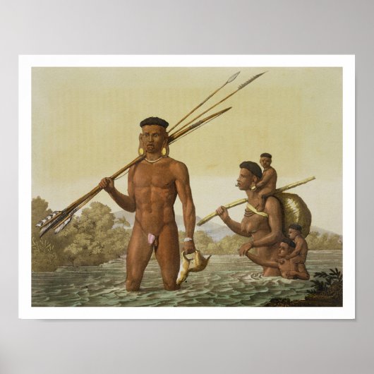 De familie Botocudos uit Le Cos, Rio Grande, Brazi Poster (Voorkant)