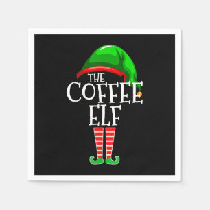 De familie Coffee Elf-Elf kerstfeest-Merry Christm Servet