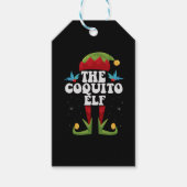 De familie Coquito Elf Funny Kerstwedstrijd Cadeaulabel (Voorkant)