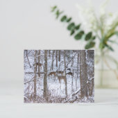 De familie Deer in sneeuw Briefkaart (Staand voorkant)