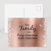 De familie die samen bidt, blijft bij elkaar briefkaart (Voorkant / Achterkant)