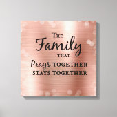 De familie die samen bidt, blijft bij elkaar canvas afdruk (Voorkant)