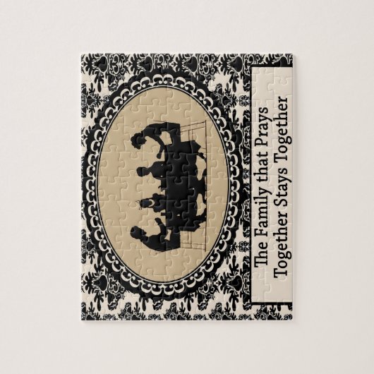 De familie die samen Puzzle predikt Legpuzzel (Verticaal)