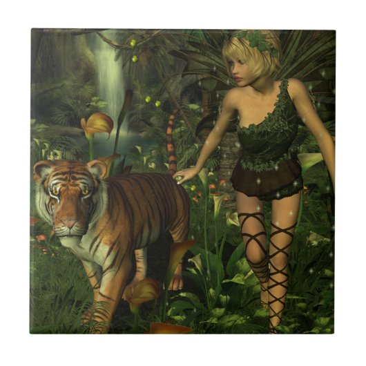 De familie Fairy en de tijger Tegeltje (Voorkant)