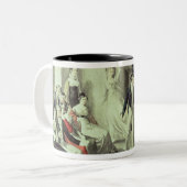 De familie Franz Peter Schubert speelt spelletjes Tweekleurige Koffiemok (Voorkant links)