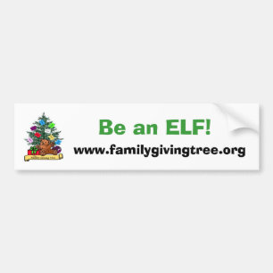De familie geeft een boom, wees een ELF!, www.fami Bumpersticker