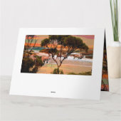 de familie Kangaroo in de olieverf van de strand, Bedankkaart (Achterkant)