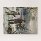 De familie kerstboom  sneeuwlandschap legpuzzel (Horizontaal)