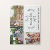 De familie maakt de wereld veiliger douane fotocol legpuzzel (Verticaal)