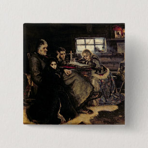 De familie Menshikov in Berizovo, 1883 Vierkante Button 5,1 Cm